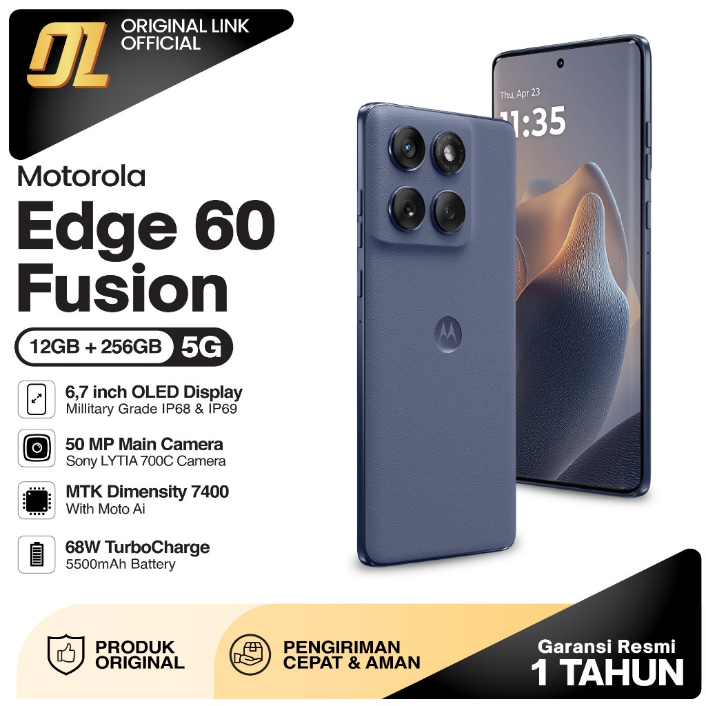 Motorola Edge 60 Fusion 5G 12/256 GB 12GB 256GB Original Smartphone Harga 4,324,000 rupiah*Gratis Ongkir