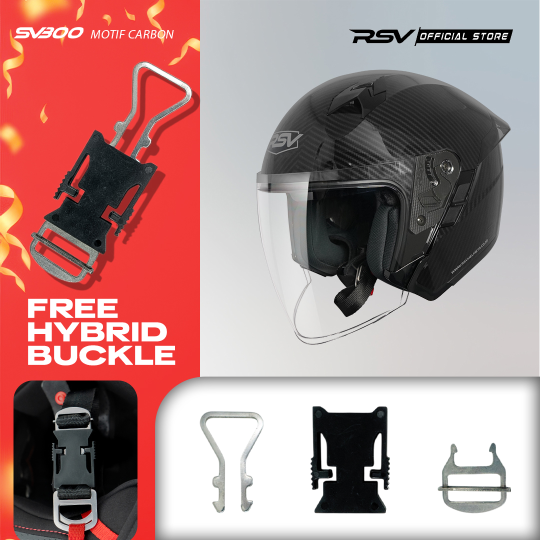Rssv300 series (all colors & Patterns) + free hybrid buckle strap-Helm Half face unisex rshelmets Harga 610,000 rupiah*Gratis Ongkir