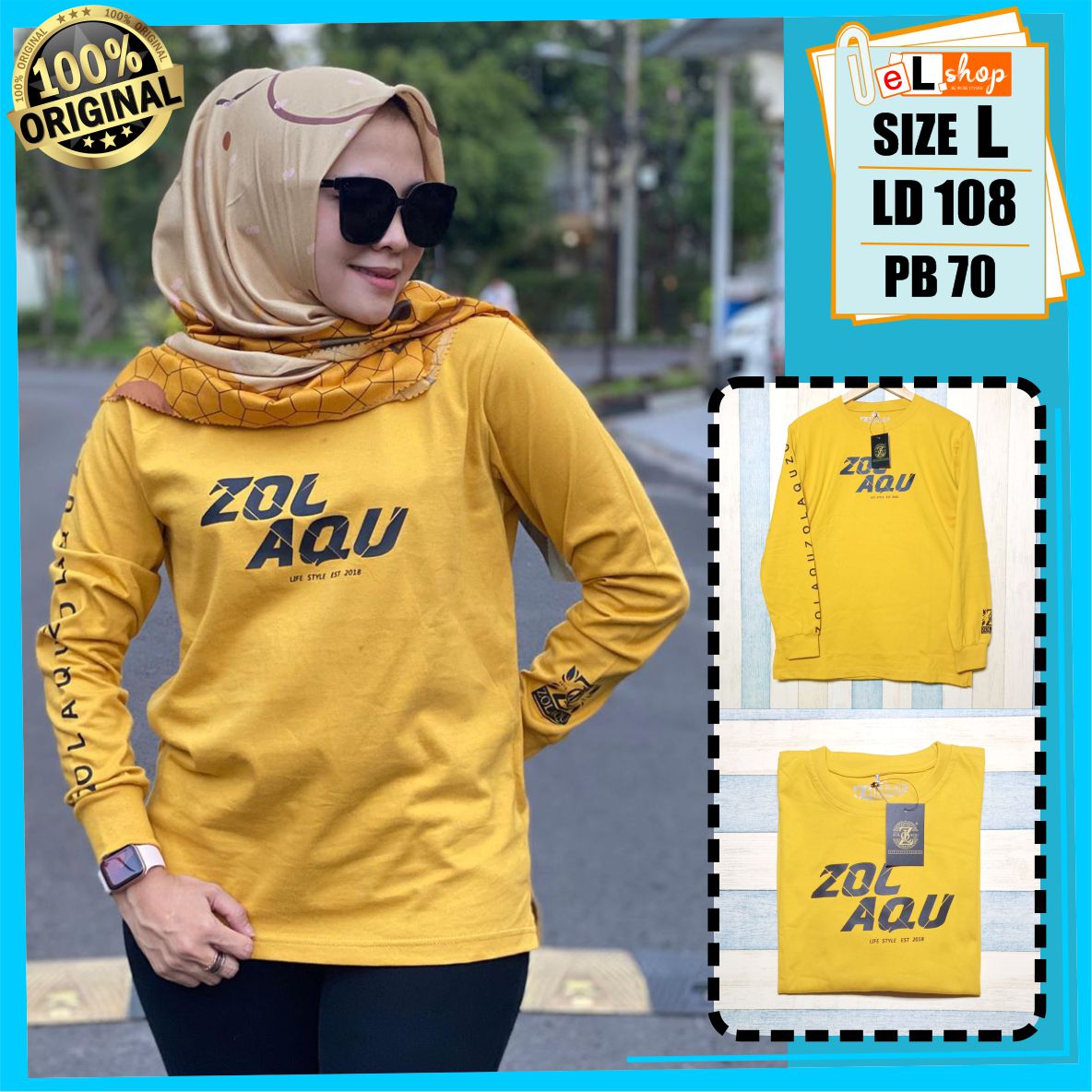 Original 100 Kaos Zolaqu Top 2019 Atasan Ori Kaos Panjang Zlq Terlaris Termurah Blouse Kuning Mustard Yellow Jumbo Lazada Indonesia