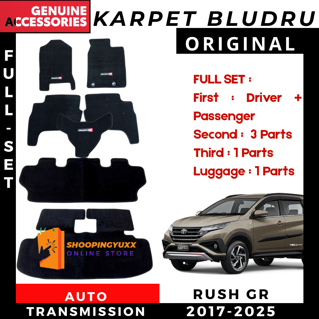 Original carpet velvet rush GR 2017 - 2025 full set Ori velvet car built-in warranty Toyota Rush gr Giá 250,000 Đồng*Miễn phí vận chuyển