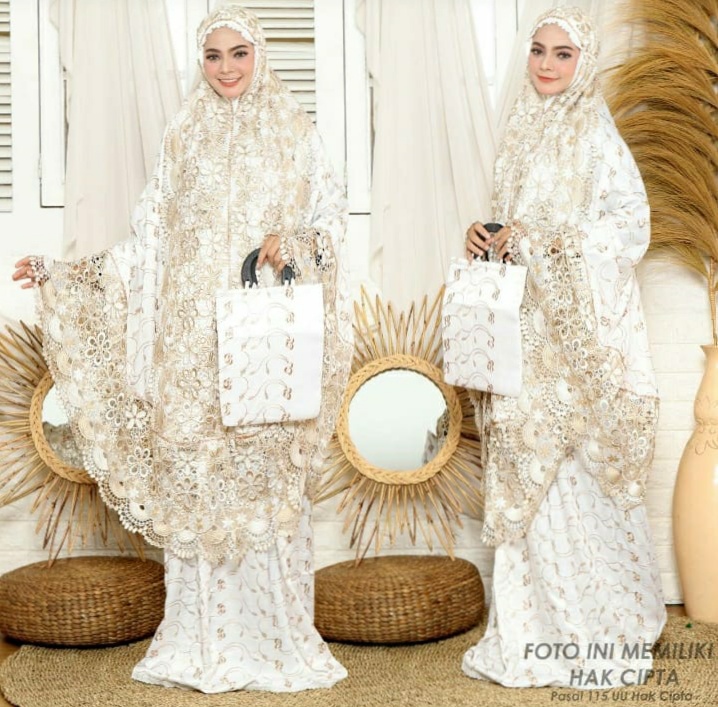 MUKENA BAHAN SUTRA BORDIR/MUKENA MEWAH 2023 Harga  249,000 rupiah*Gratis Ongkir