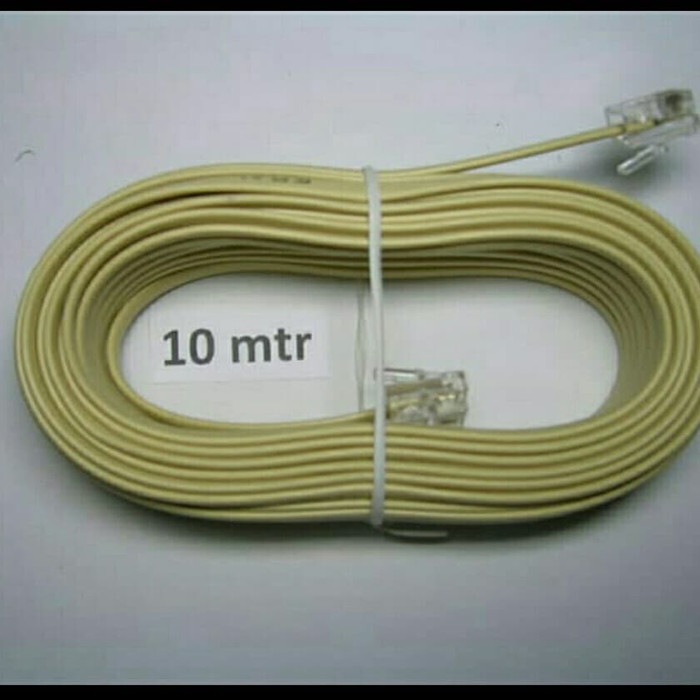 Kabel Line Telepon 10 M + Jack RJ 11/ Telfon Telpon 10 M Meter + RJ 11 Harga  20,000 Ringgit*Penghantaran Percuma