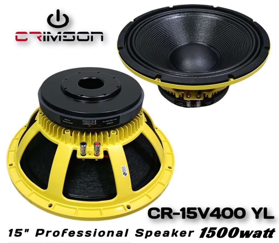 KOMPONEN SPEAKER CRIMSON CR-15V400 YL SPEAKER 15 INCH Yellow