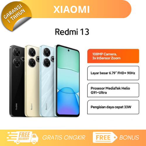 Xiaomi Redmi 13 8/256Gb - Mediatek Helio G91 Ultra - Full Hd+ Harga  1,435,000 Ringgit*Penghantaran Percuma