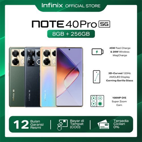 New Year sale!!! Infinix Note 40 Pro 5G 8/256GB-up to 16GB extended RAM Giá 313,077 Đồng*Miễn phí vận chuyển