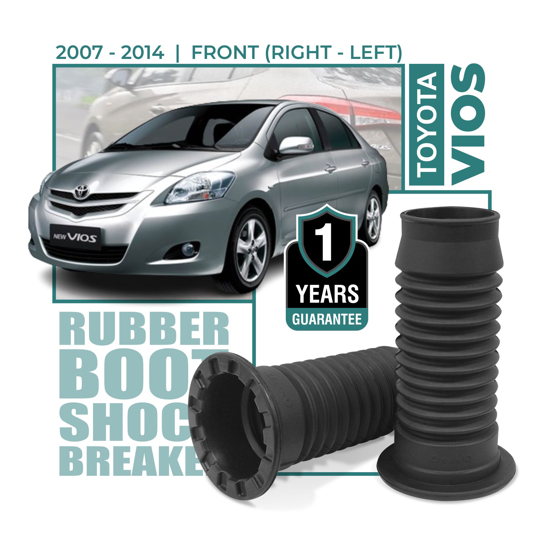 Rubber Boot Shockbreaker Depan Mobil Toyota New Vios Gen 2 (Th. 2007-2014) Harga 103,500 rupiah*Gratis Ongkir
