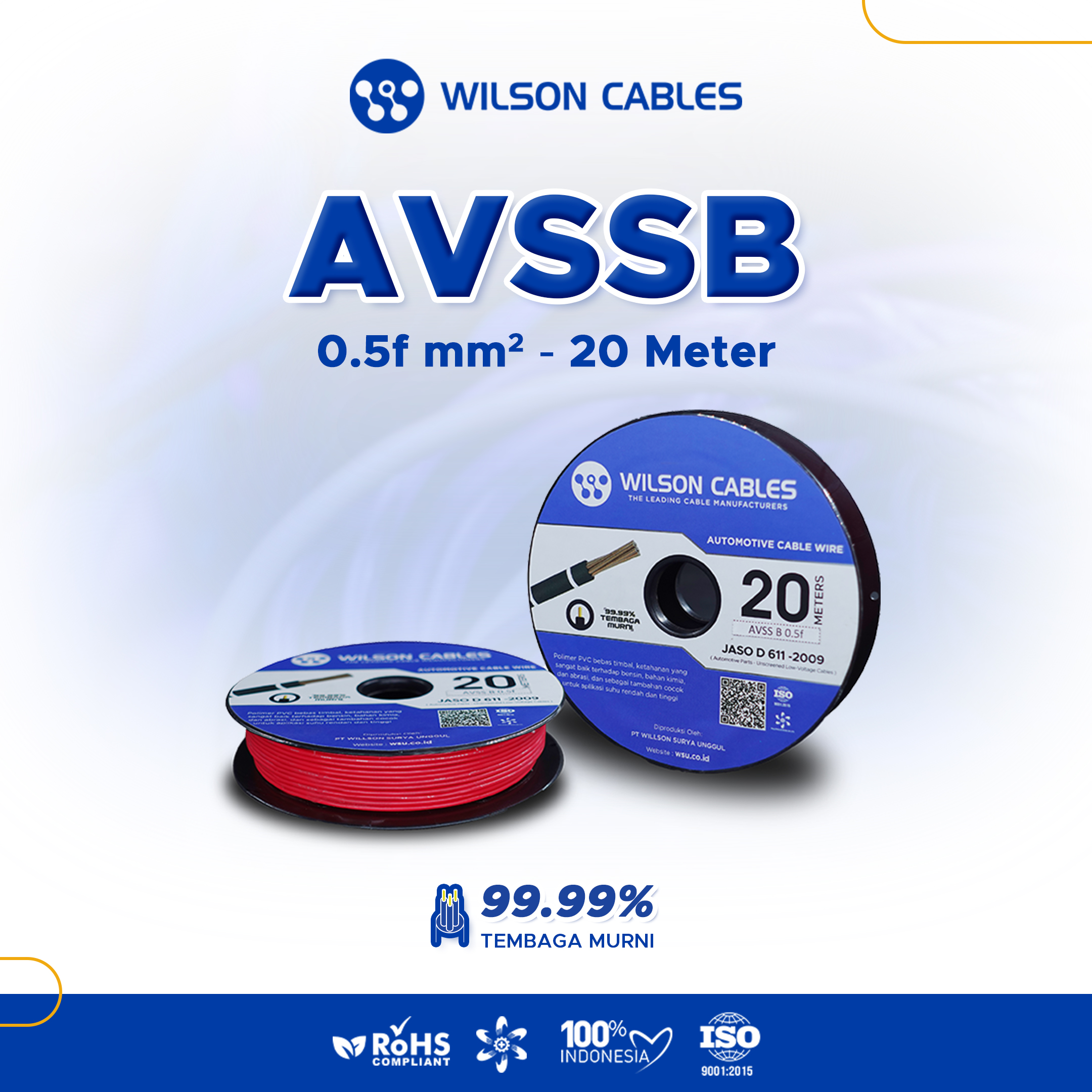 0.5 f mm2 20 meters cable-automotive Wilson cables Harga 62,980 rupiah*Gratis Ongkir