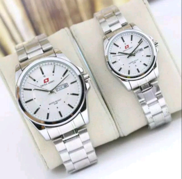 JAM Tangan Couple Swissarmy Anti AIR Sudah Sepasang