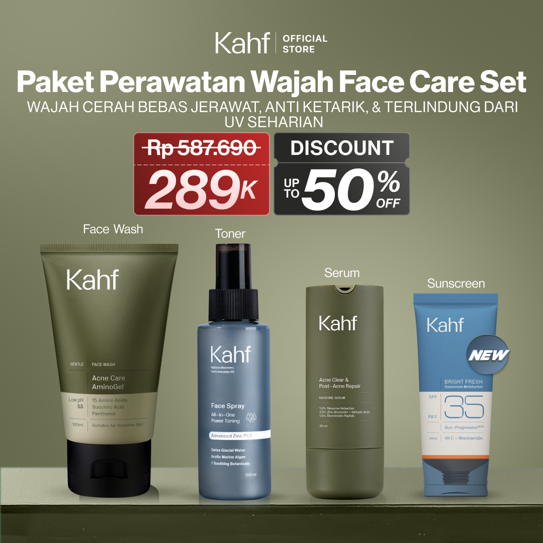 New Serum! Kahf Bundle 4in1 Facial Care Package Face Care Expert Complete Kit Package Face Wash + Tone…