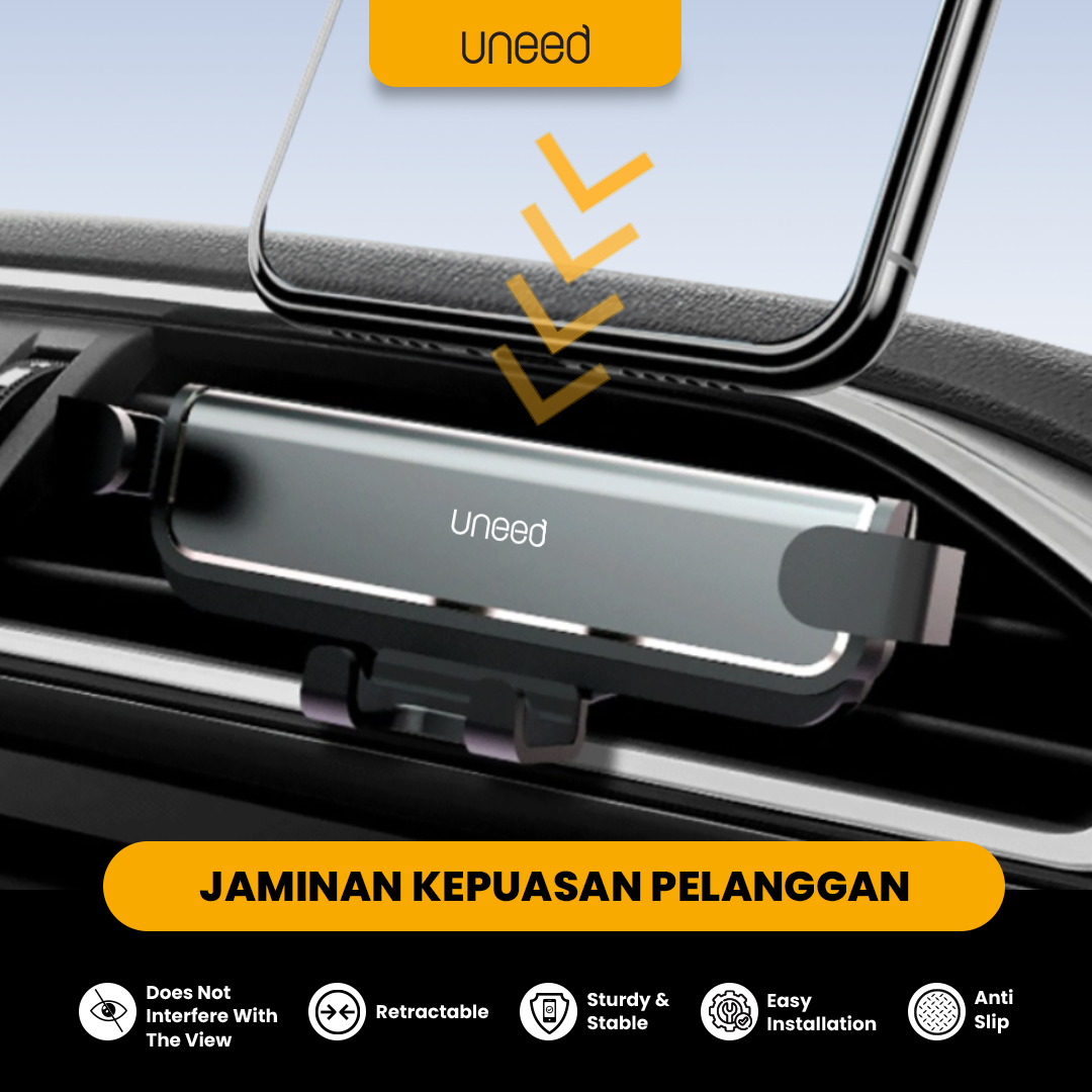UNEED CAR HOLDER AIR VENT MOUNT GRAVITY PHONE HOLDER - UPH301 Harga 82,170 rupiah*Gratis Ongkir