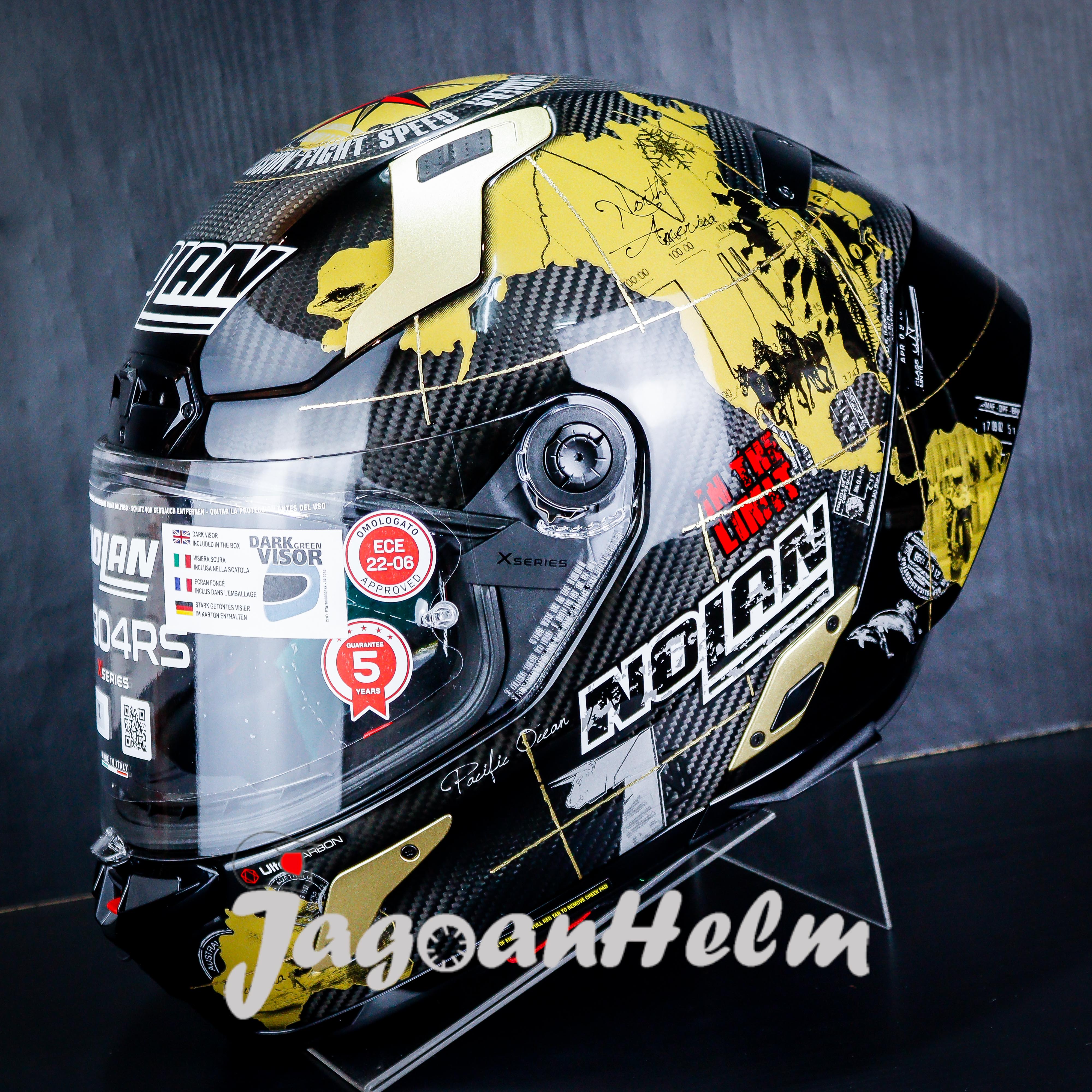 NOLAN HELM X804 RS ULTRA CARBON REP | C. CHECA GOLD #025 | X-804 Harga 12,900,000 rupiah*Gratis Ongkir