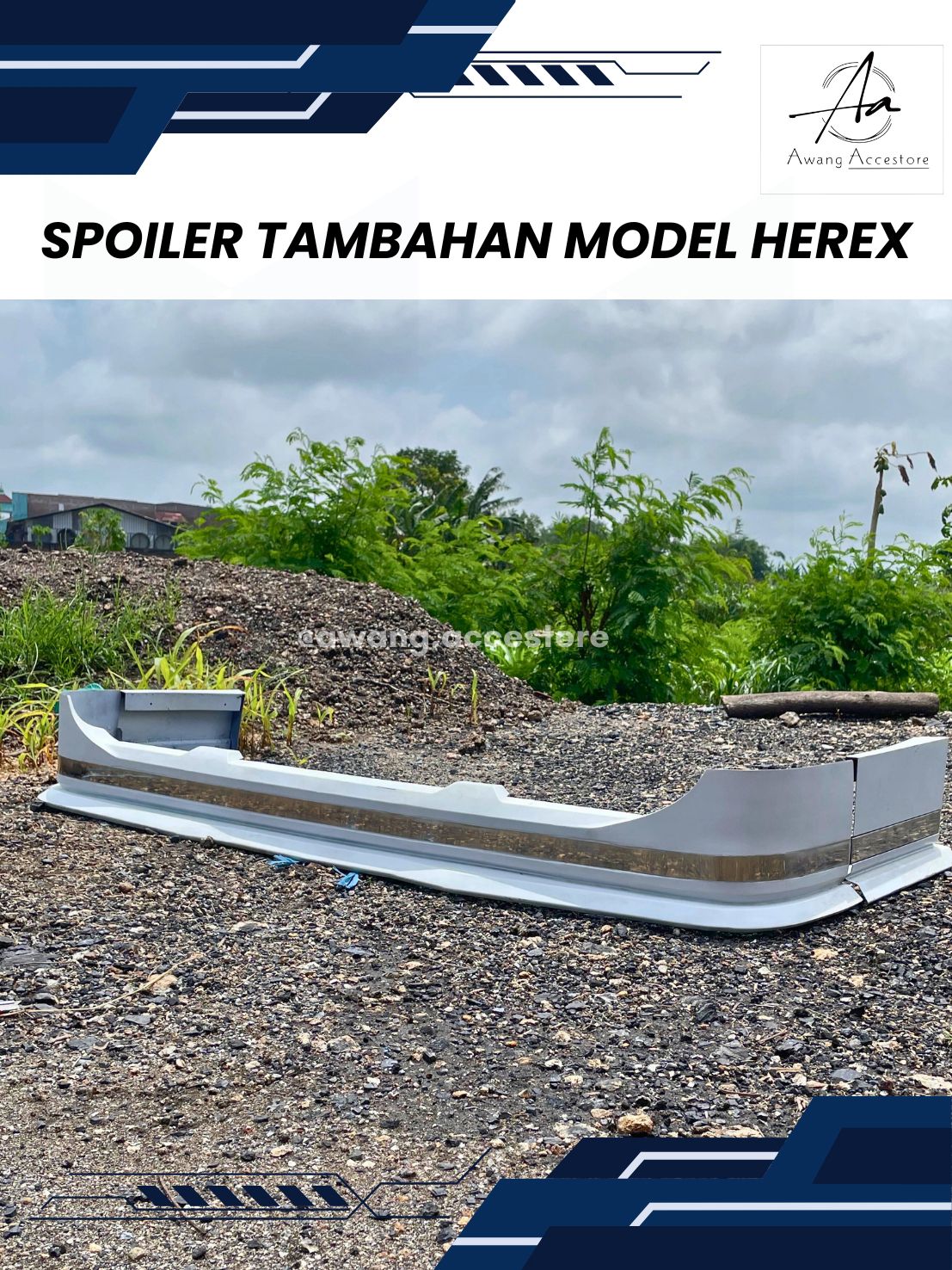 Truck giga nmr71 Euro 2 euro4 engkel double bumper spoiler herex Holo stenlis attachment spoiler Harga 1,370,000 rupiah*Gratis Ongkir