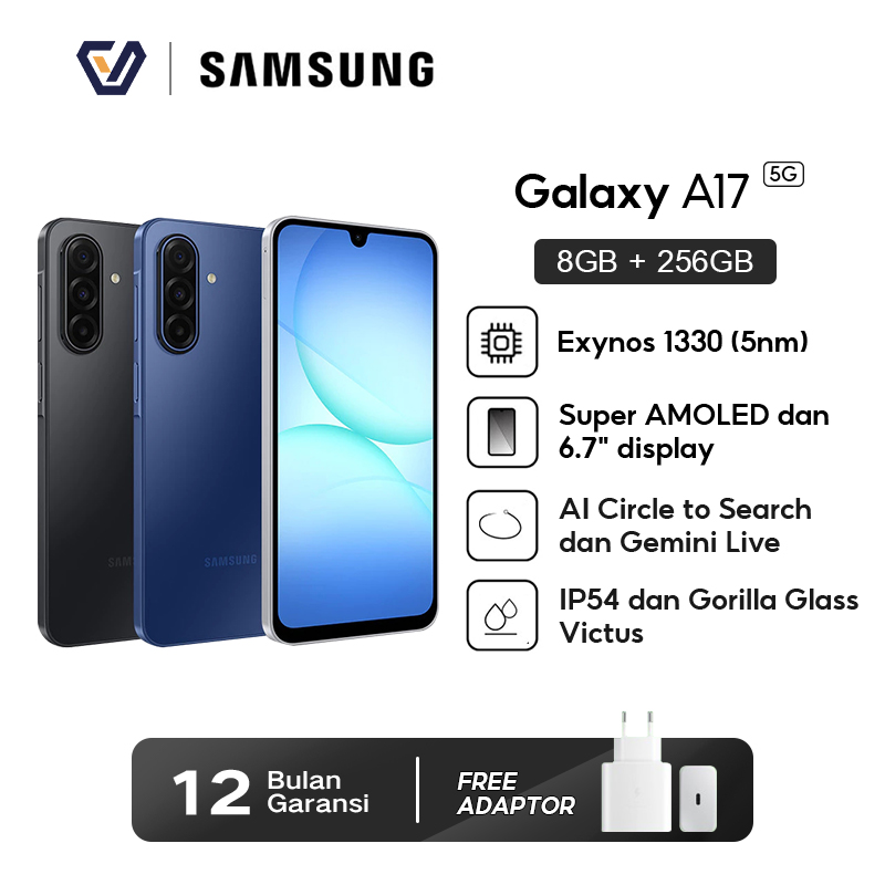 Official Samsung Galaxy A17 5g 8+256Gb Super Amoled - 6.7\\\" Display Al Circle to Search - Ip54 Harga 3,409,000 rupiah*Gratis Ongkir