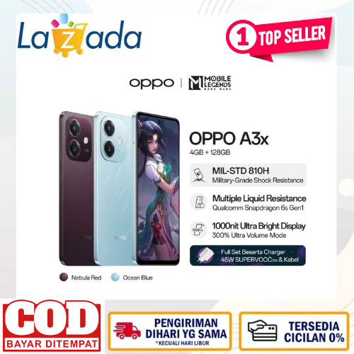 Oppo A3X 4Gb(+4Gb)/128Gb Qualcomm Snapdragon 6S 4g Gen1 Like New Warranty Harga  1,180,480 Ringgit*Penghantaran Percuma