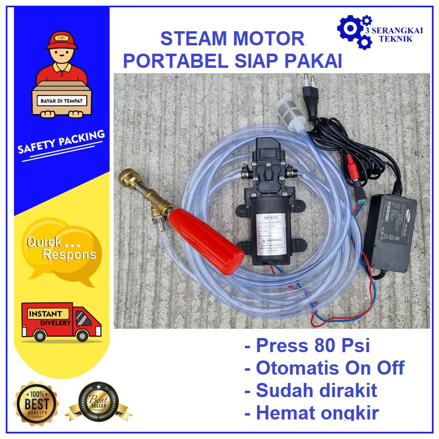 Alat Cuci Motor Mesin Stim Steam Jet Cleaner Pompa DC 12 Volt Doorsmeer Harga 125,000 rupiah*Gratis Ongkir