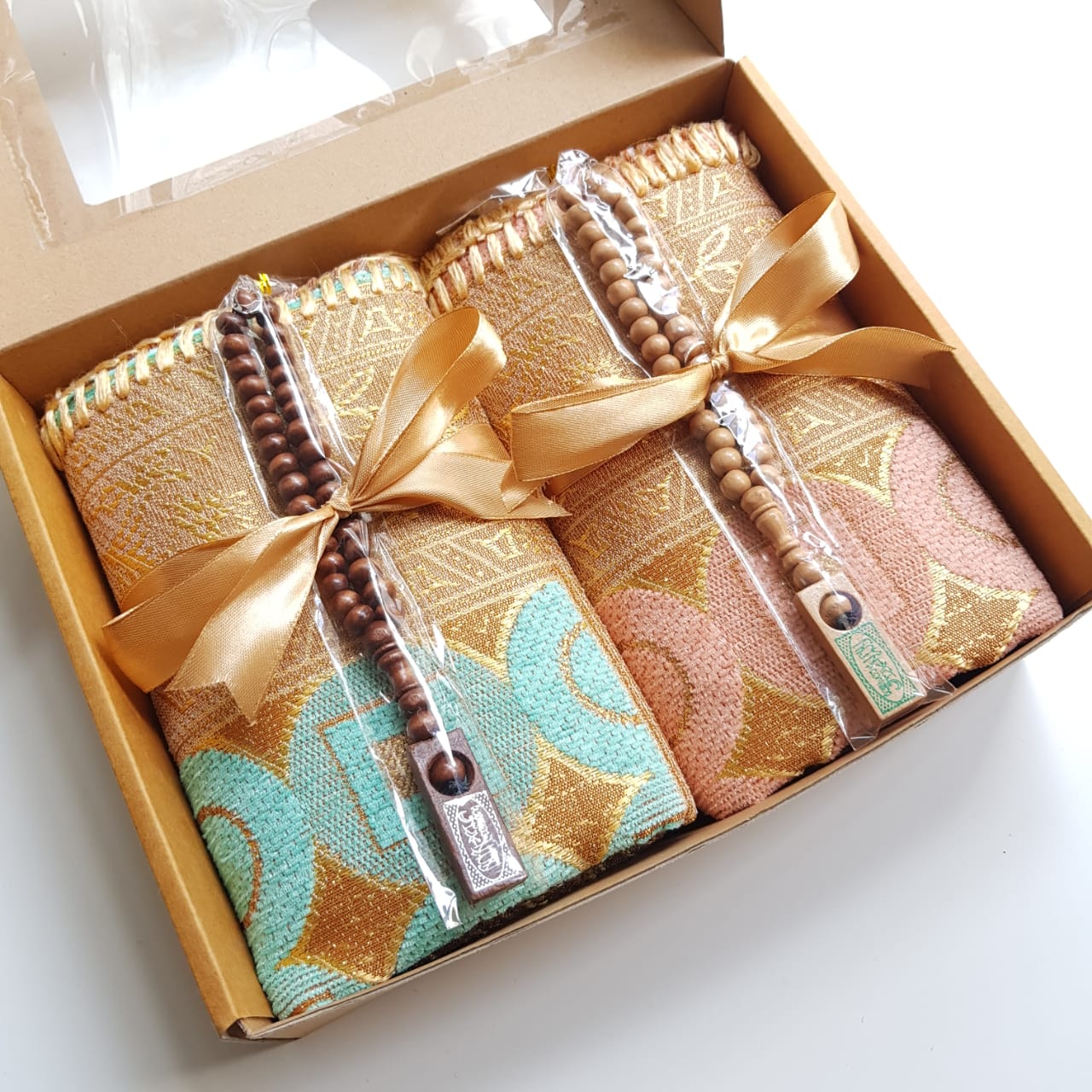 [bcrtg2] Paket Kado Pengantin Sajadah Turki Couple Free Tasbih Lengkap Dengan Kartu Ucapan DOA