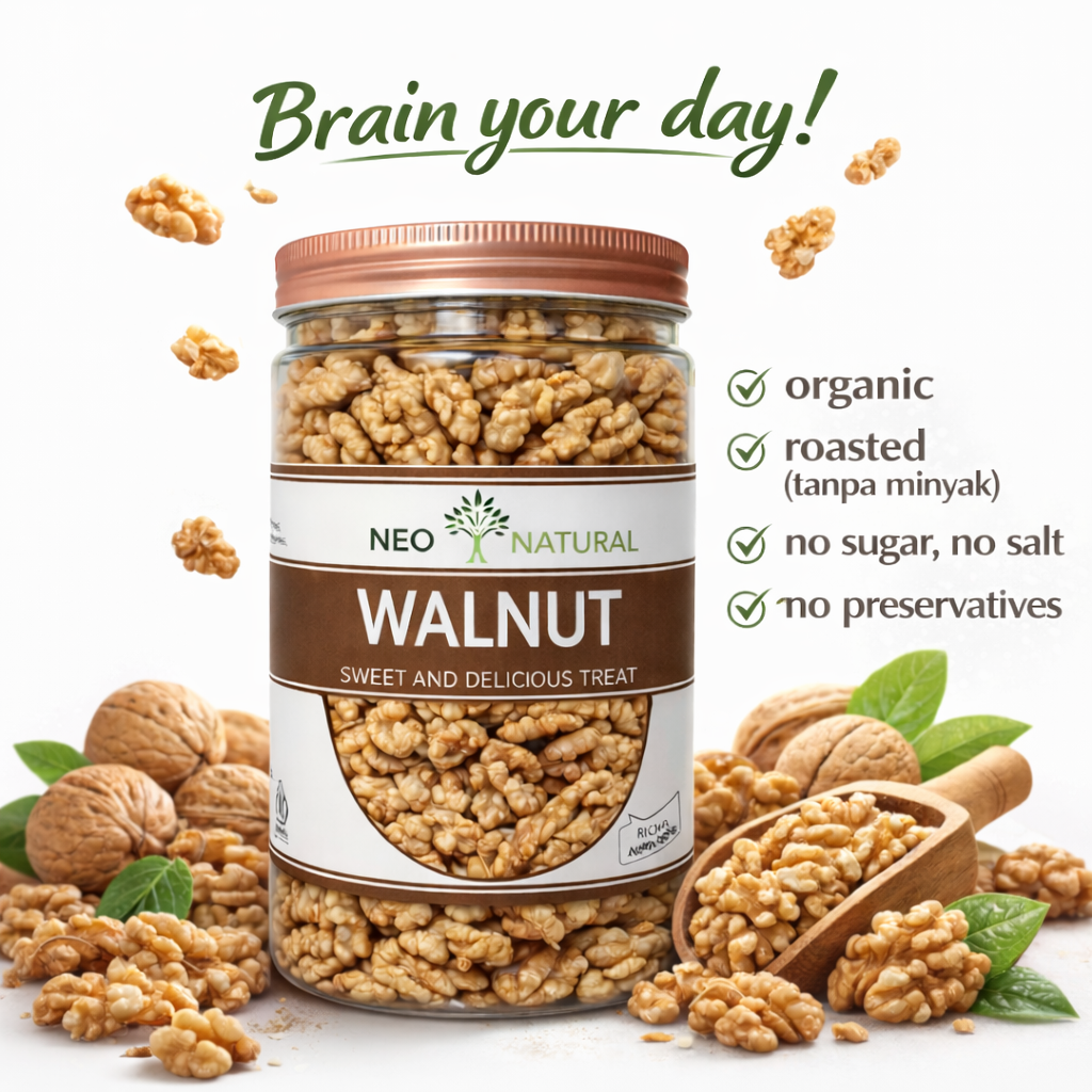Organic Roasted Walnut Premium Roasted Walnuts | Rich in Omega-3 • Antioxidants • Natural Healthy Snacks