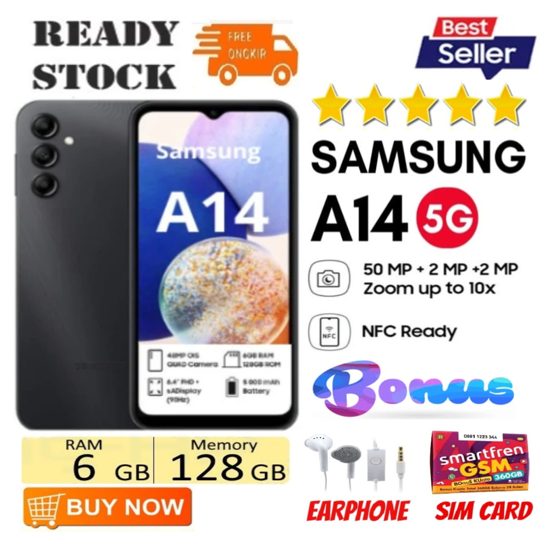 PROMO!!! SAMSUNG GALAXY A14 5G 6/128GB A14 4G 6/128GB - GARANSI - FULLSET Harga  1,450,000 Ringgit*Penghantaran Percuma