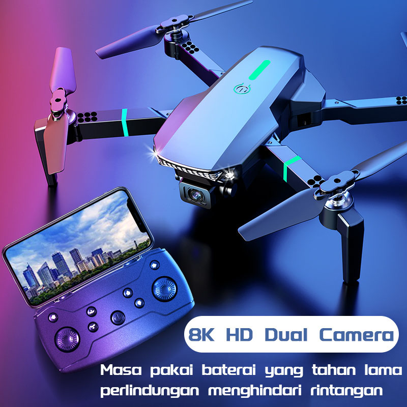 E88 Rc Drone,Single and Dual Camera Quadcopter Remote Control Drone Toy Hd 4K Aerial Photography Harga 57,000 rupiah*Gratis Ongkir