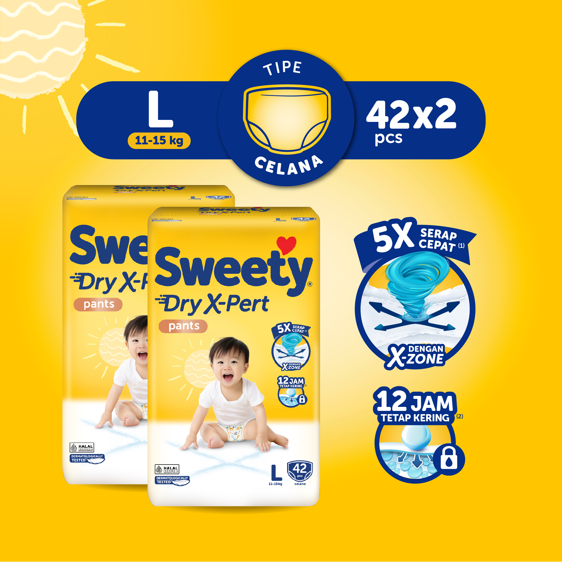 Sweety Bronze Pants Dry X-Pert L42 x2 Harga  130,300 rupiah*Gratis Ongkir