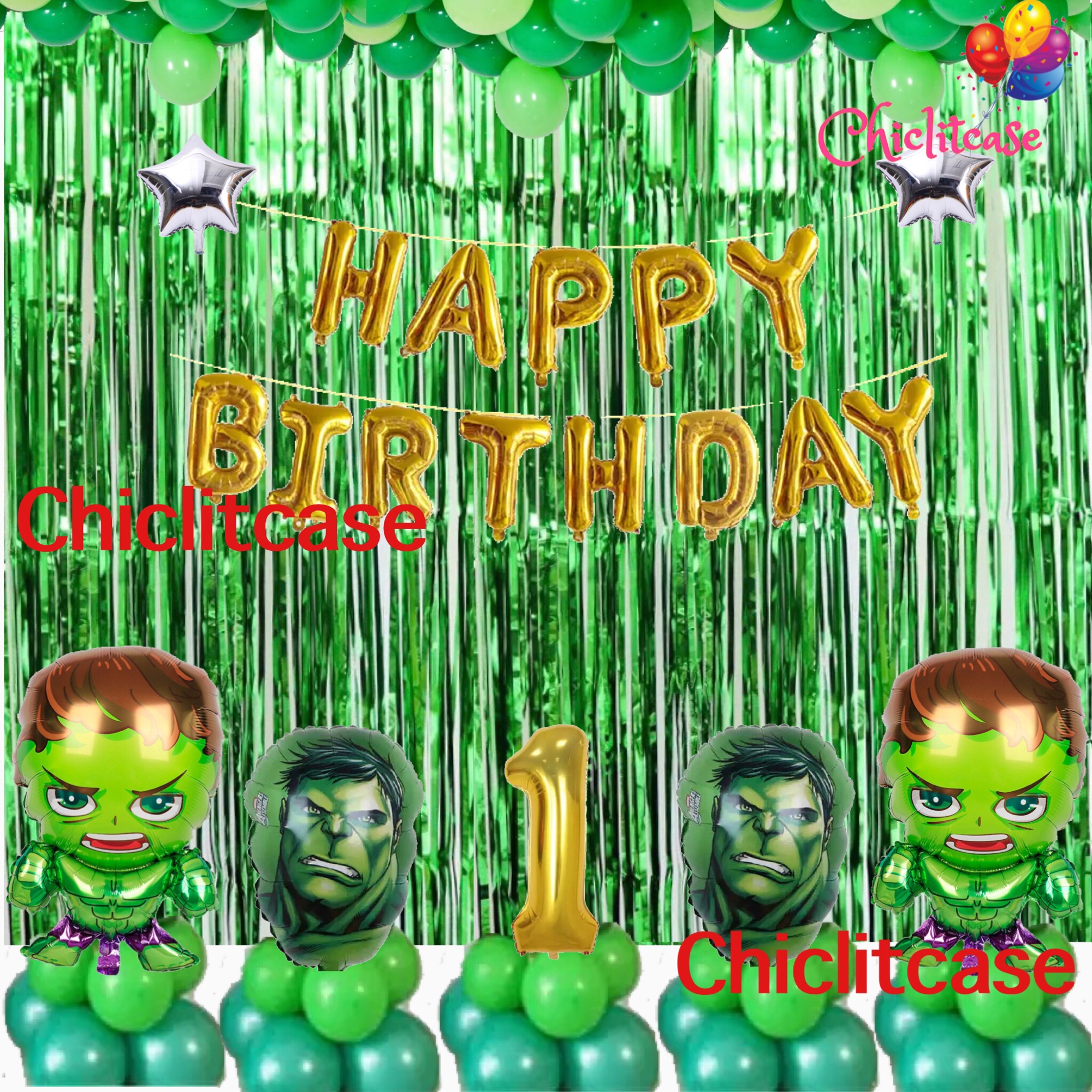 Set paket balon hulk dekorasi pesta ulang tahun superhero avengers birthday