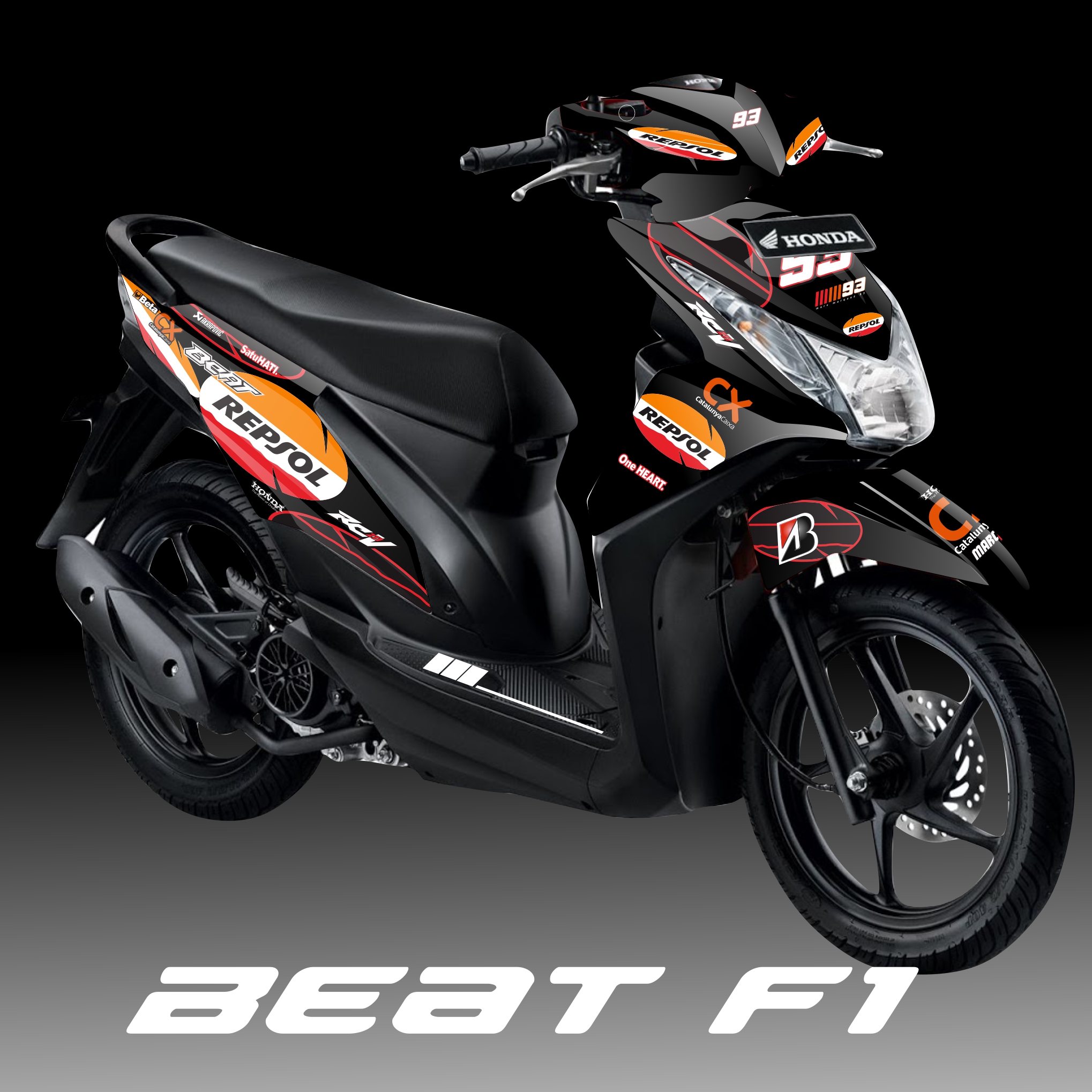 Decal Stiker Full Body Honda Beat F1 Desain Motif Repsol Lazada Indonesia