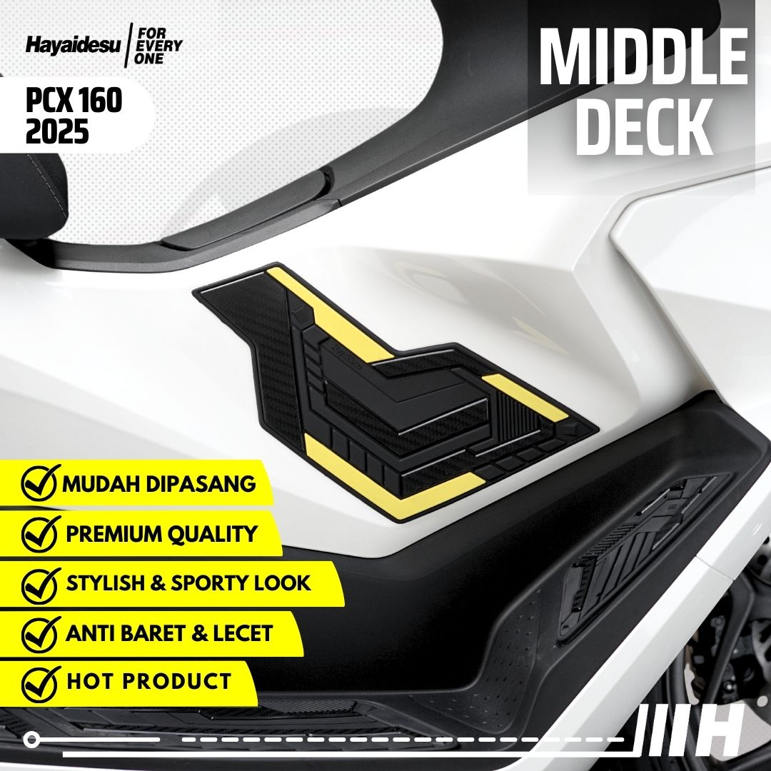 Hayaidesu Honda PCX 160 2025 (CBS/ABS/RoadSync) Body Protector Middle Deck Cover Harga 90,000 rupiah*Gratis Ongkir