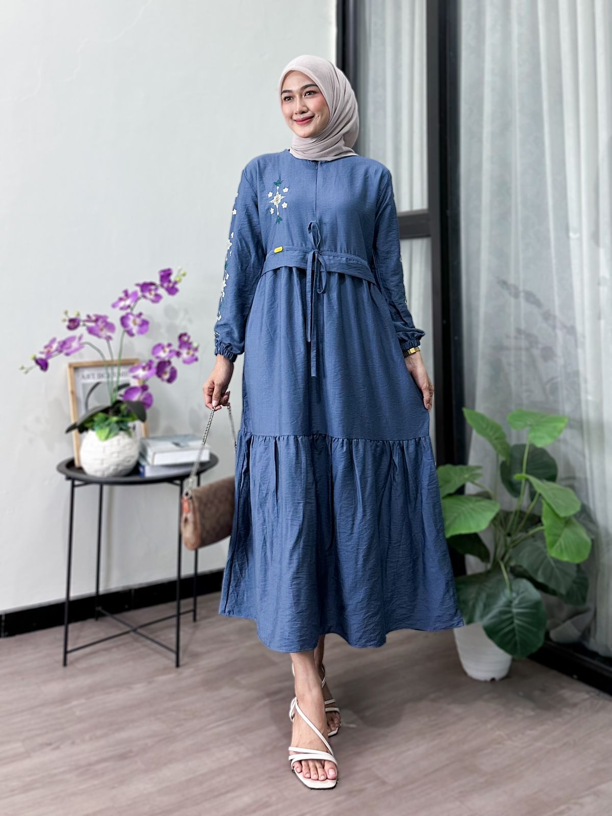 pleated skirt dress midi Lost In The Stars Dusty Blue Pleated Midi Skirt