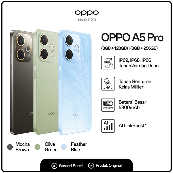 OPPO A5 Pro 8GB/128GB Harga  3,099,000 Ringgit*Penghantaran Percuma