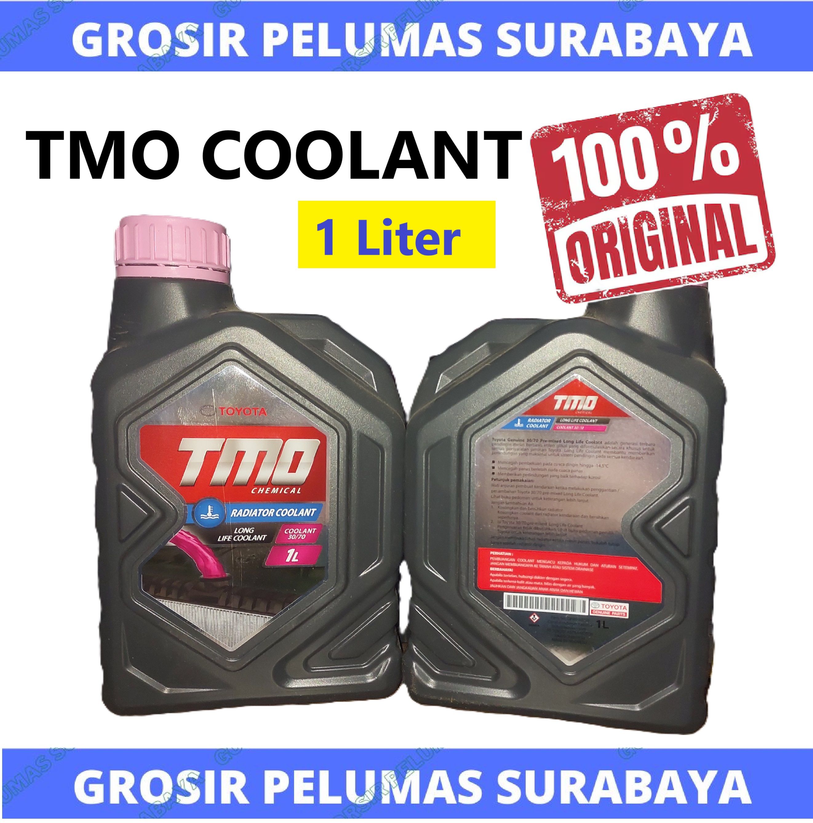 Original Toyota TMO Air Radiator Long Life Coolant Botol 1 Liter 1LTR TMO long Life Coolant Toyota Radiator coolant Harga 53,565 rupiah*Gratis Ongkir