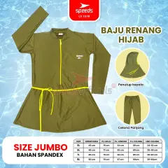 SPEEDS Baju Renang Wanita Muslimah Wear Swimdress Size Jumbo 5L 6L 7L 8L Bahan Spandex Pakaian Renang Wanita 1078