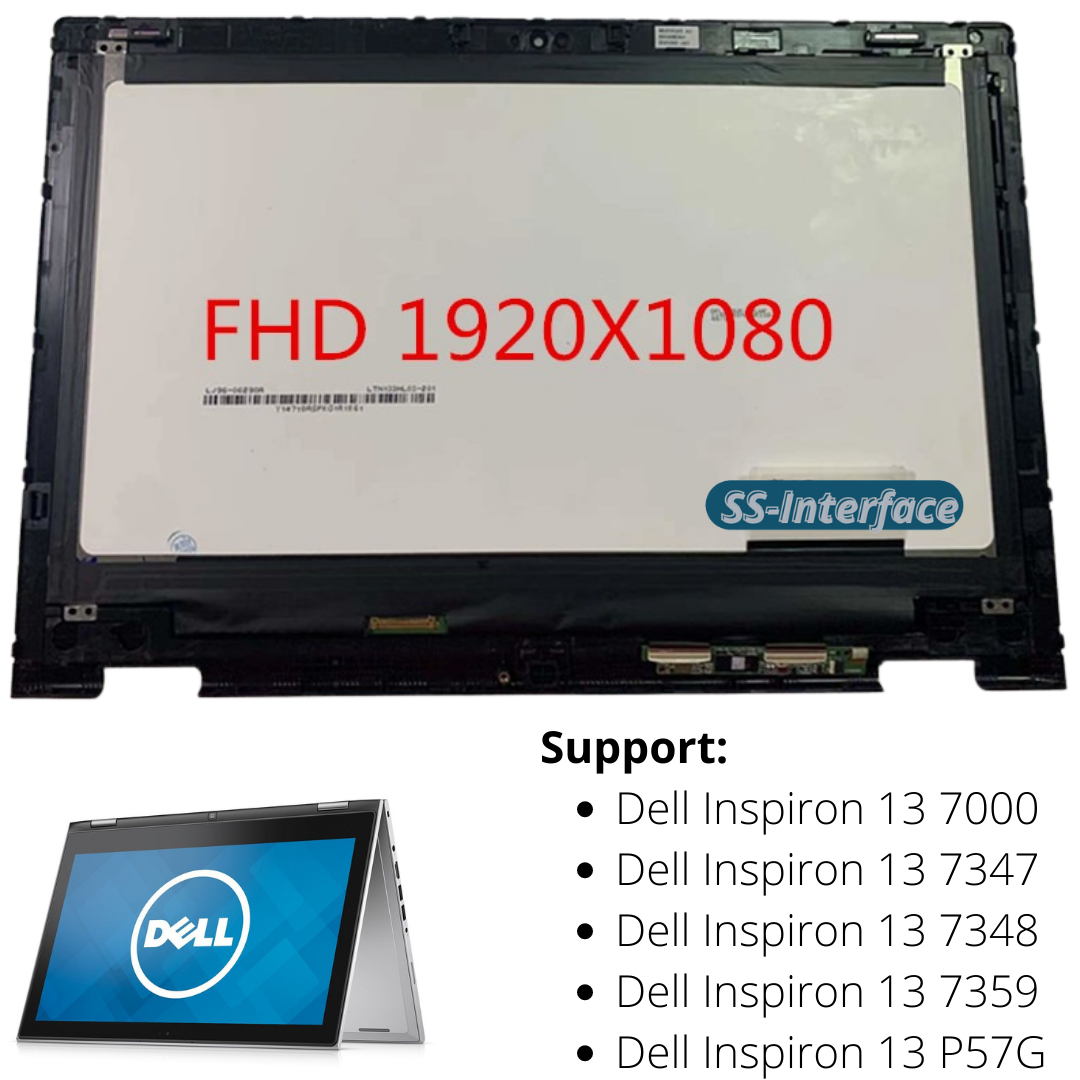 輸入品・未使用】XJS 13.3インチ タッチスクリーン交換 タッチパネルデジタイザーガラス  LCD LEDディスプレイ Dell Inspi  on-13-7000-7347 HD 1366X768 (ベゼル その他