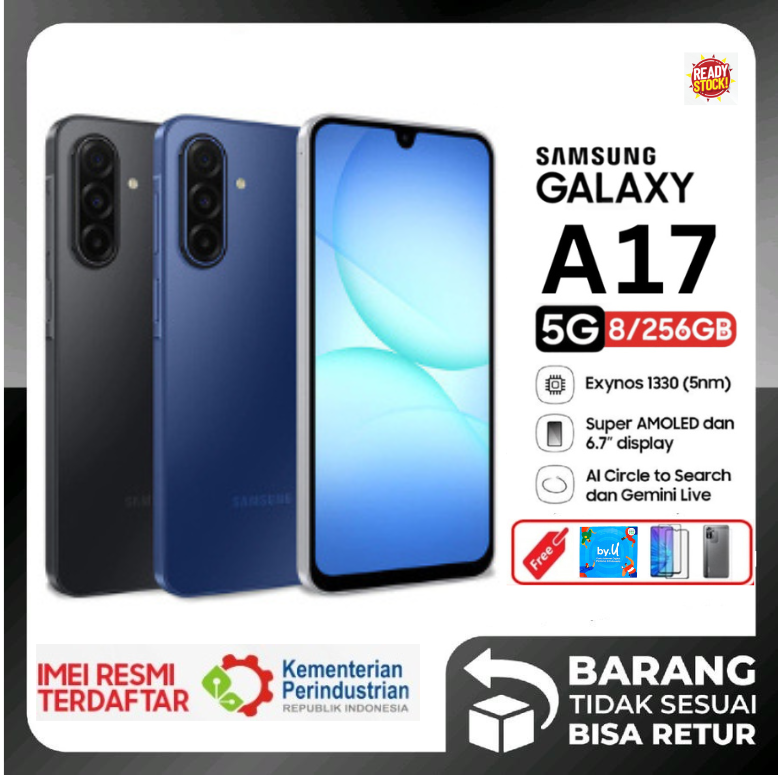 Samsung Galaxy A17 5G 8/256GB | Exynos 1330 (5nm) | 6.7 ”screen Super AMOLED | AI circle to search | Gorilla Glass Victus IP54 | warranty-black, 8/256GB Giá 3,300,000 Đồng*Miễn phí vận chuyển
