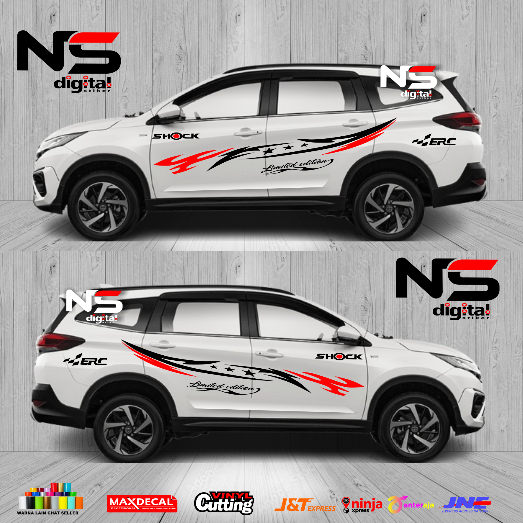 Cod Toyota Rush Daihatsu Car Stickers Model List Simple Harga 150,000 rupiah*Gratis Ongkir