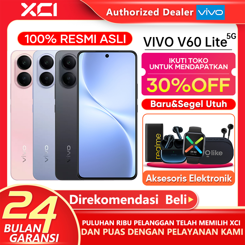 Vivo V60 Lite (8/256) - 6500Mah Bluevolt Battery + 90W Flashcharge, Ai Four-Seasons Portrait - Merek vivo Harga 3,999,000 rupiah*Gratis Ongkir