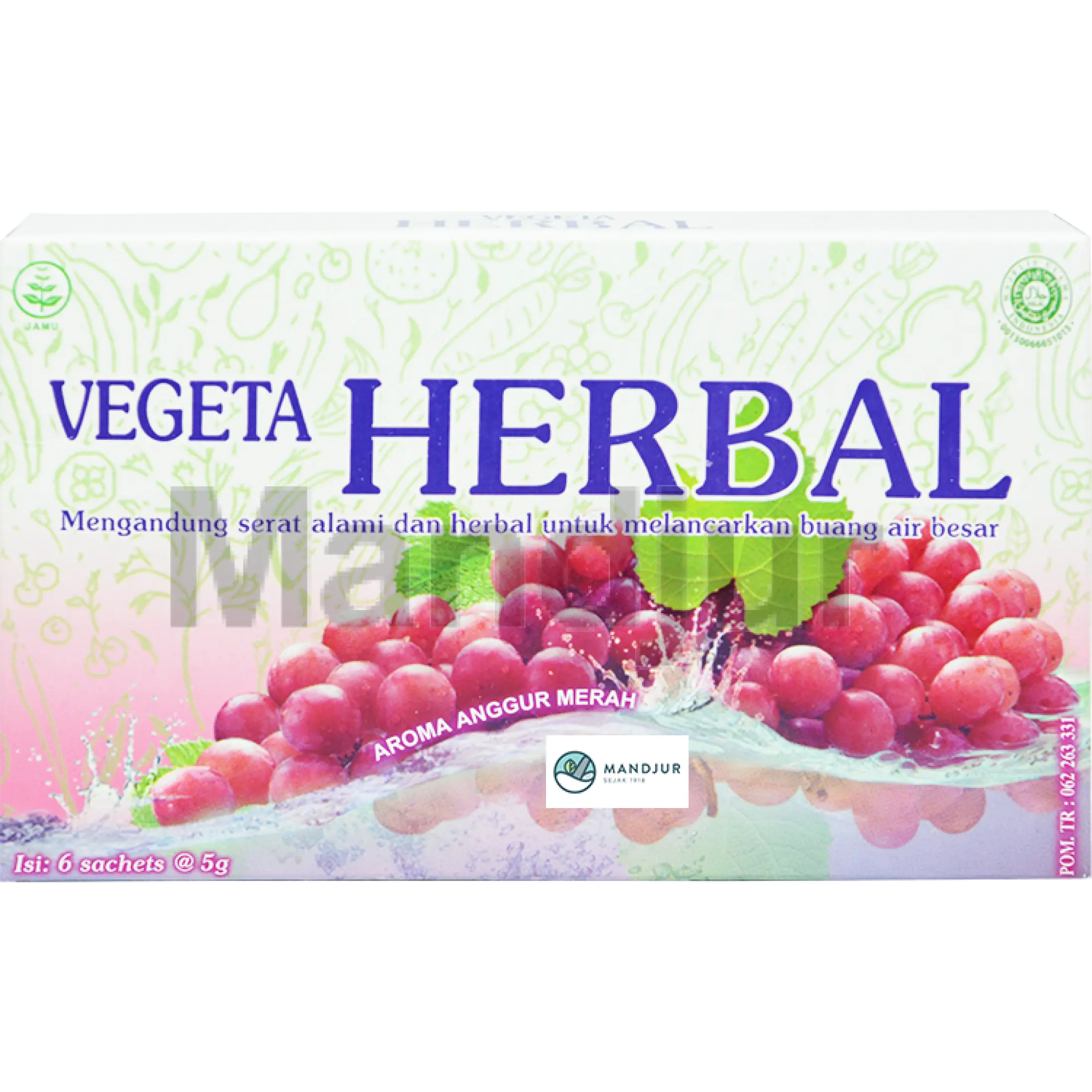 Vegeta Herbal Rasa Anggur 6 Sachet Kaya Serat Untuk Melancarkan Bab Lazada Indonesia