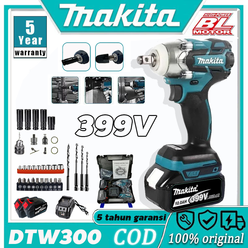 Impact Wrench Makita Dtw 300 Rtj 18V Cordless Mesin Pembuka Baut