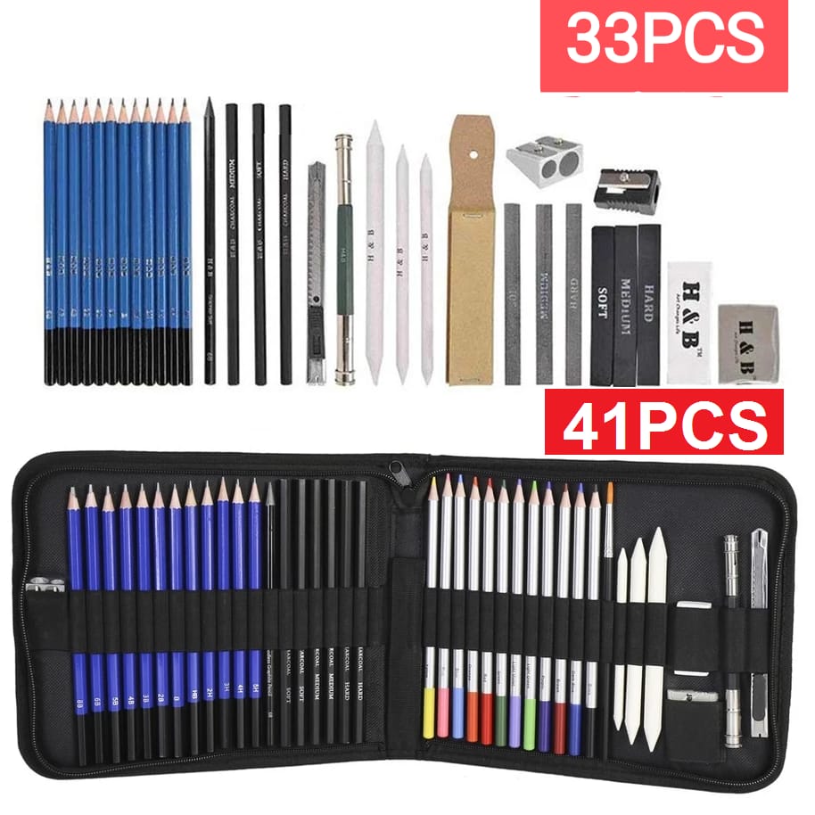 Sketch set pencil eraser knife 33PCs school drawing pencil professional drawing pencil