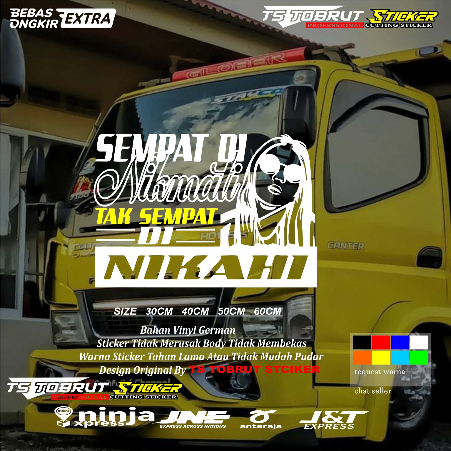 cuting stciker kaca samping mobil unevesal semua kaca katakata sempat di nikmati tak sempan dinikahi bisa c0d Harga 25,000 rupiah*Gratis Ongkir