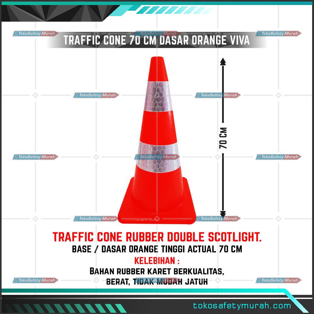 Traffic Cone Kerucut Lalu Lintas Orange Rubber 70cm Double Scotlight Lazada Indonesia