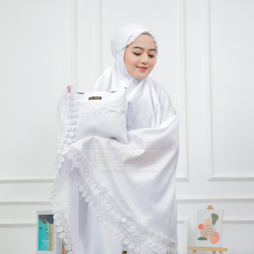 Mukena Lebaran Premium Katun dengan Renda Elegan - Gaya Klasik/Modern