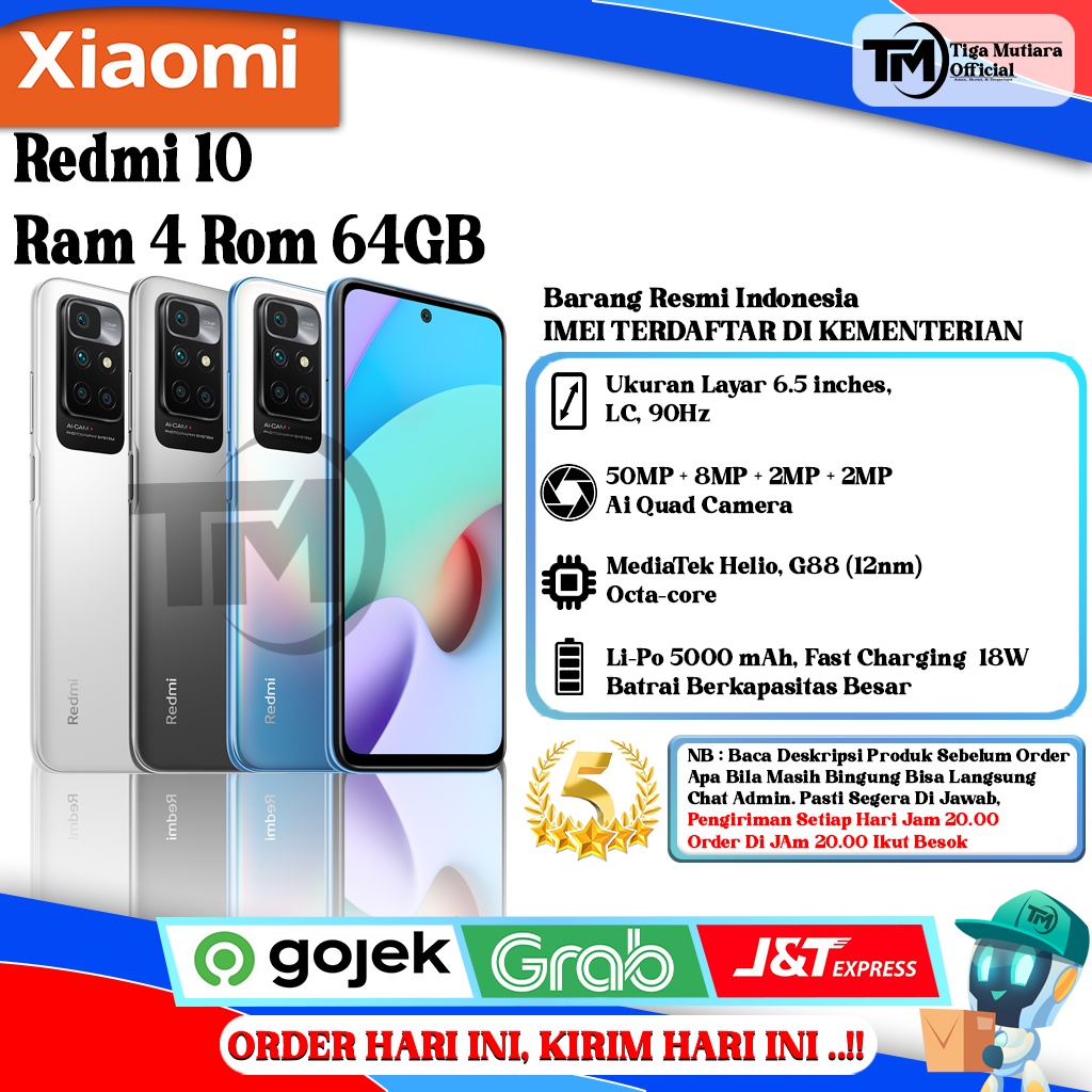 Xiaomi Redmi 10 Ram 4 Rom 64GB Giá 1,575,000 Đồng*Miễn phí vận chuyển
