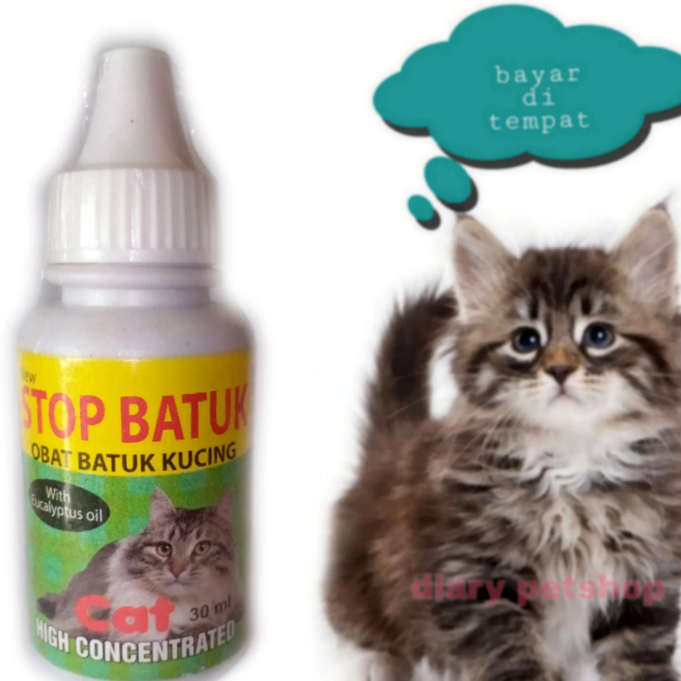 OBAT SAKIT BATUK KUCING PILEK SAKIT FLU DEMAM STOP BATUK TETES 30 