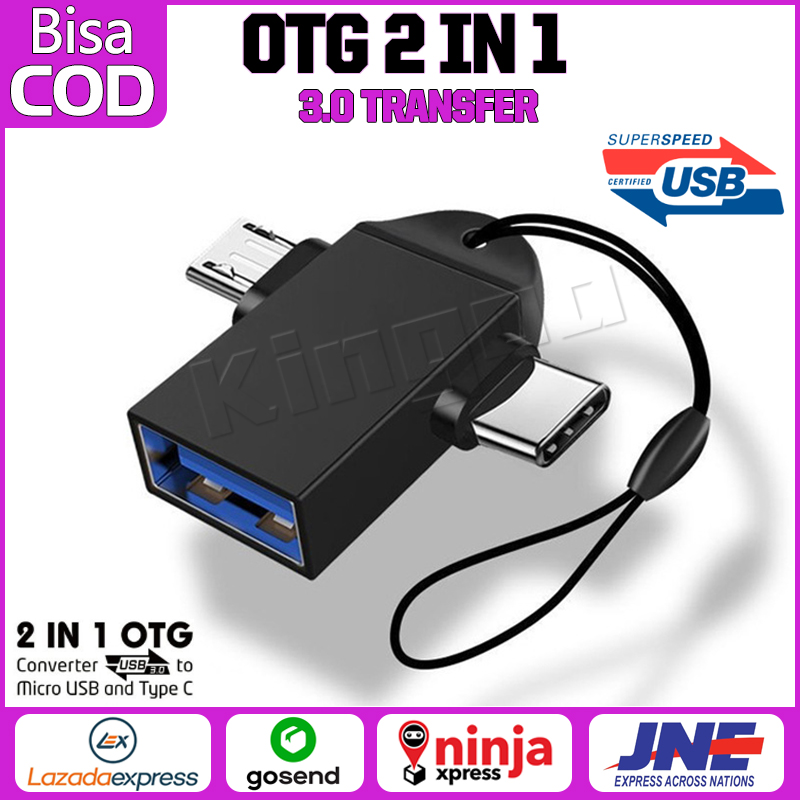 OTG Converter USB 3.0 2 in 1 Micro USB Type C OTG Cable Adapter Harga 6,499 rupiah*Gratis Ongkir