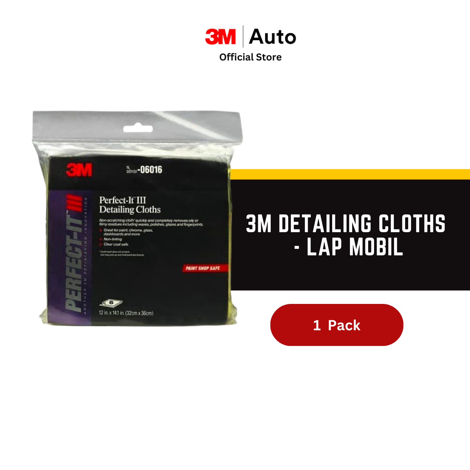 3M 6016 Perfect-It III Auto Detailing Cloth Lap Mobil 3M Harga 646,800 rupiah*Gratis Ongkir
