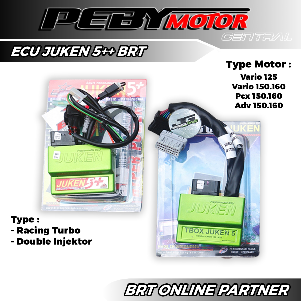 ECU JUKEN 5++ RACING TURBO BRT VARIO 125 150 160 PCX ADV 150 160 Harga 1,402,500 rupiah*Gratis Ongkir