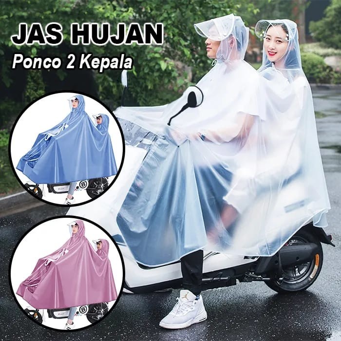Win Grosir - Jas Hujan Single 2 Kepala Terbaru Ukuran 160cm x 80cm PVC / Jas Hujan Bagus dan Tebal / Jas Hujan Sepeda Motor Giá 65,000 Đồng*Miễn phí vận chuyển