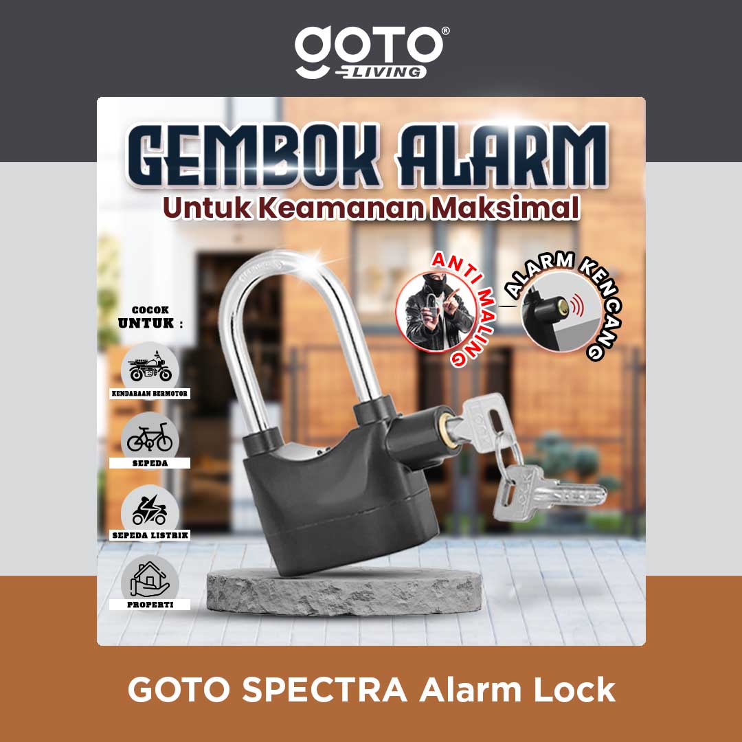 Goto Spectra Kunci Gembok Alarm Cakram Sepeda Motor Pagar Anti Maling Harga 54,900 rupiah*Gratis Ongkir