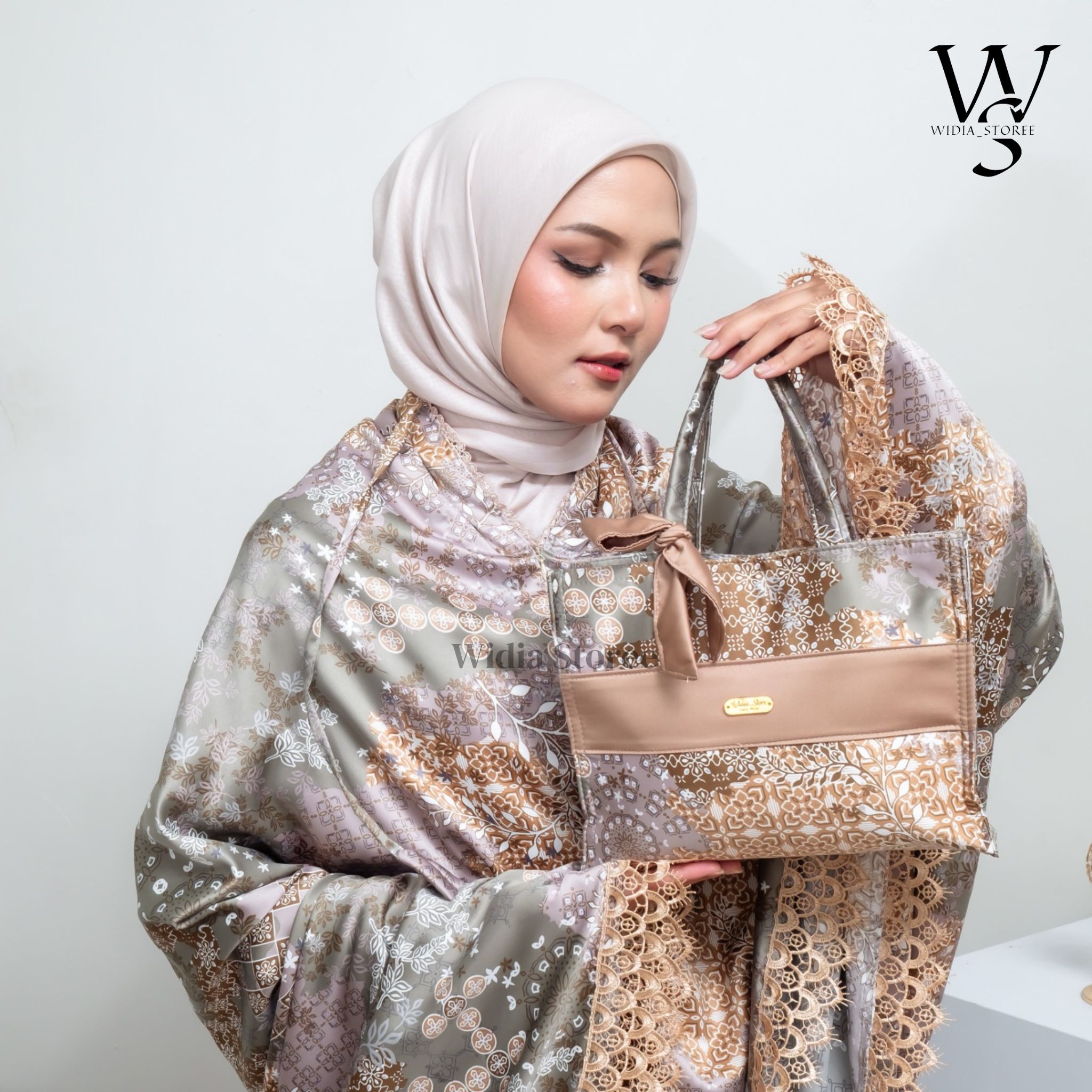 Mukena Adult Silk 2in1 Premium Motif Alana Jumbo Mix Plain Series