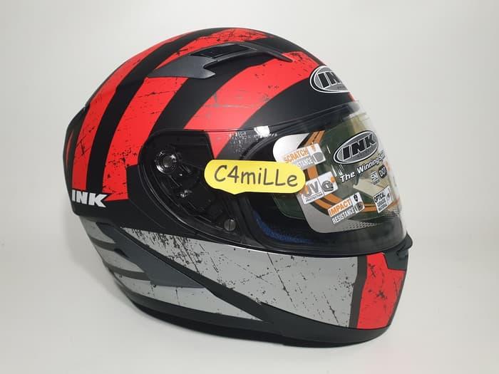 [ SALE ] HELM KEREN!!! HELM INK DUKE #2 BLACK MATT RED FLUO DOUBLE VISOR ANTI FOG FULL FACE Harga 1,170,000 rupiah*Gratis Ongkir